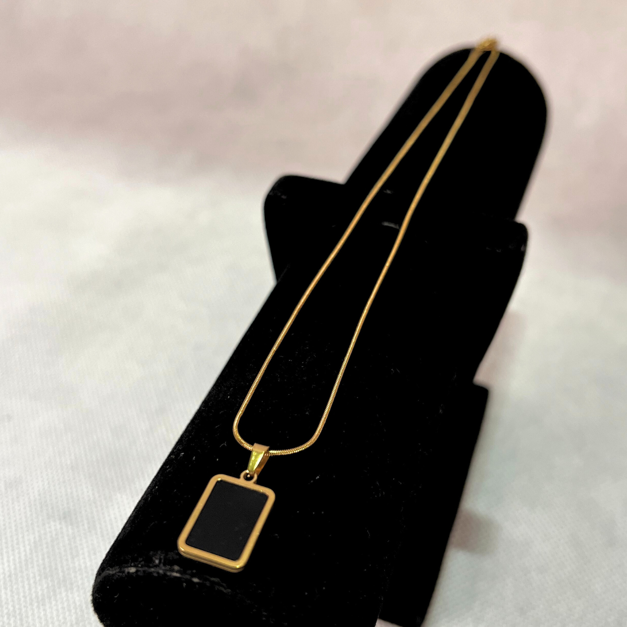 Stainless Steel Black Geometric Necklace