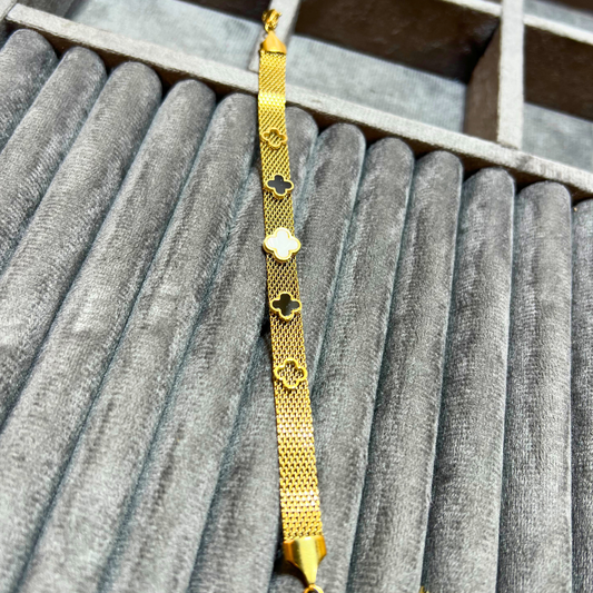 Dainty Gold Open Cuff Bracelet with Crystal Ends