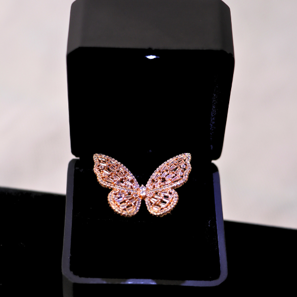 Butterfly Promise Ring with LED Light-Up Gift Box