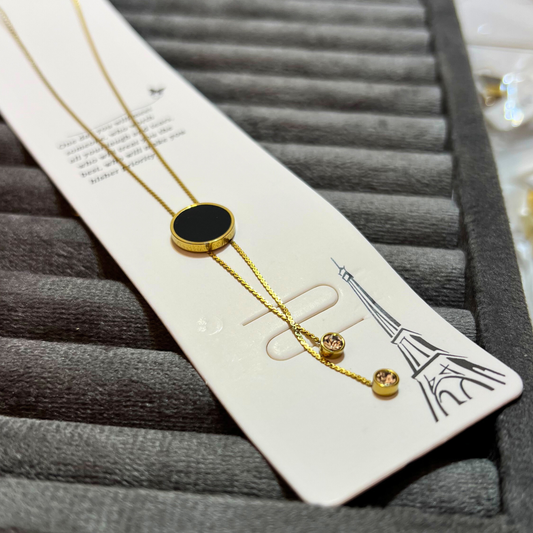 Stainless Steel Black Circle Drop Set | Waterproof & Anti-Tarnish