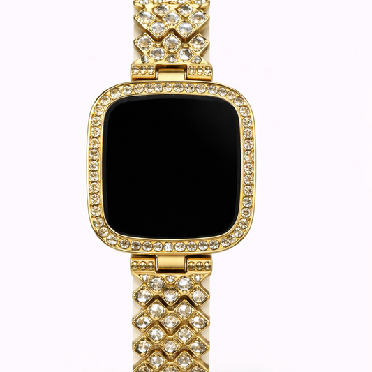 Premium Gold Digital Women Watch with Crystal Bracelet