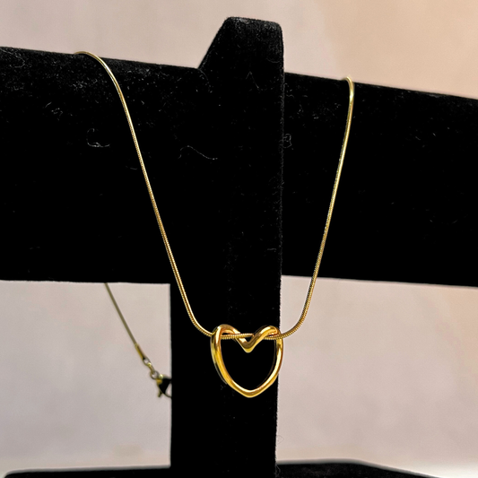 Open Heart Snake Chain Necklace