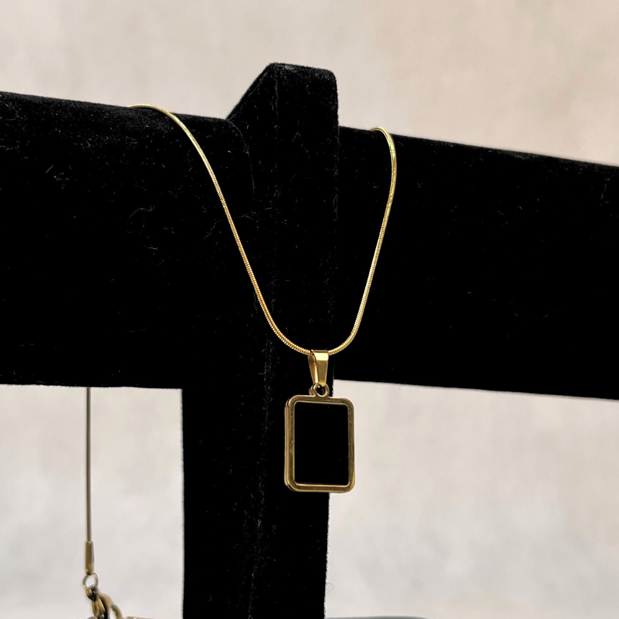 Stainless Steel Black Geometric Necklace