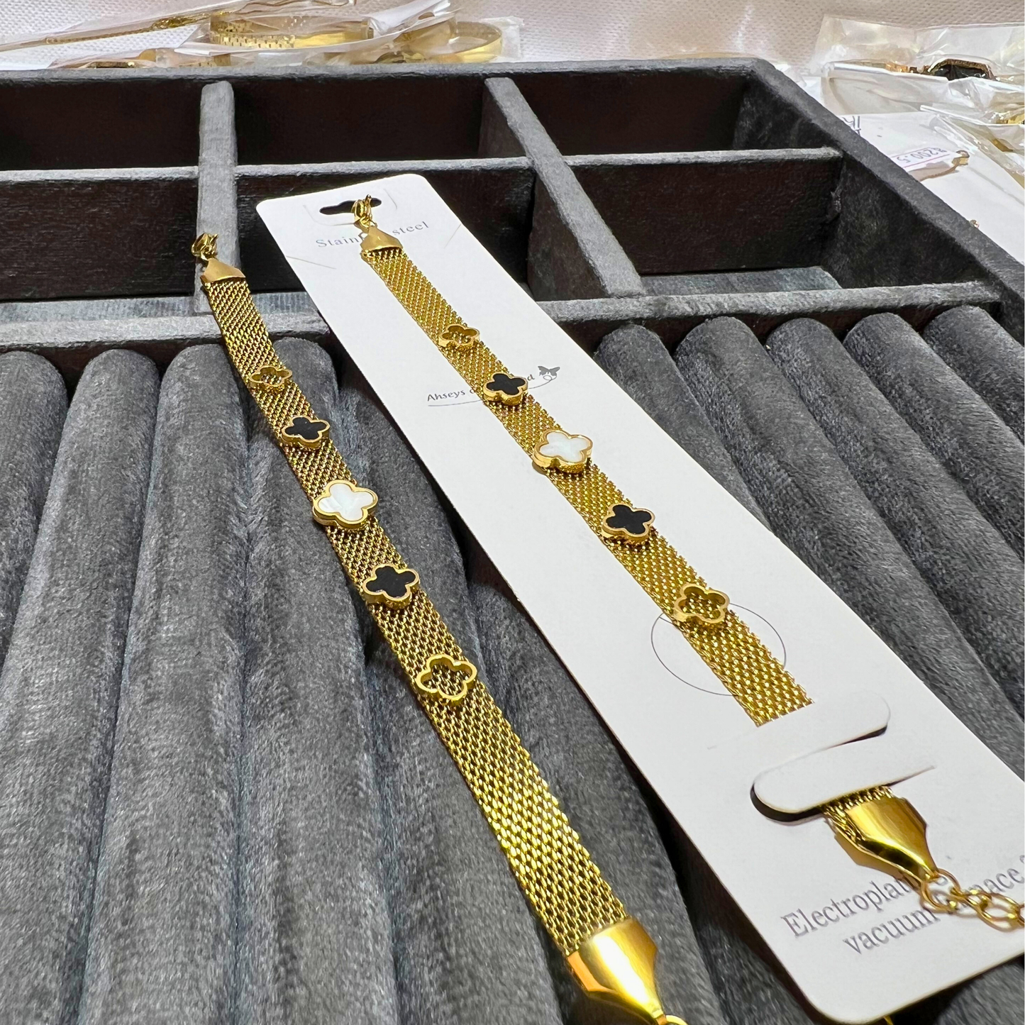 Dainty Gold Open Cuff Bracelet with Crystal Ends