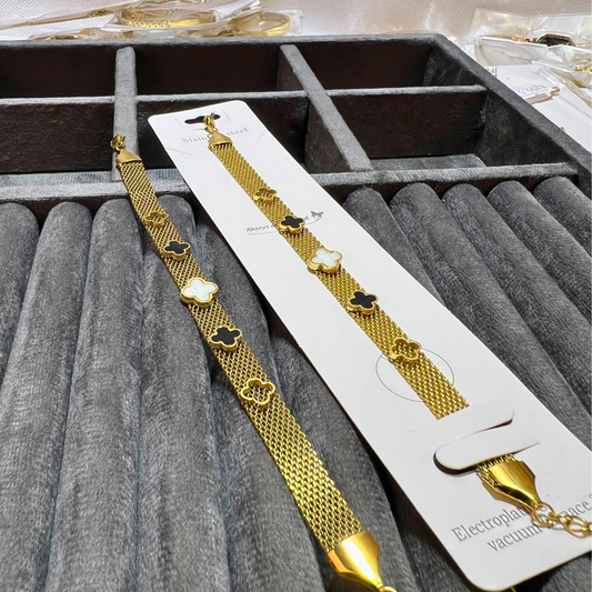 Dainty Gold Open Cuff Bracelet with Crystal Ends