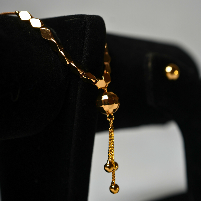 Classic Golden Trio Set - Necklace, Bracelet & Earrings