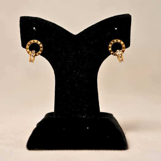 Chic Golden Roman Numeral Earrings