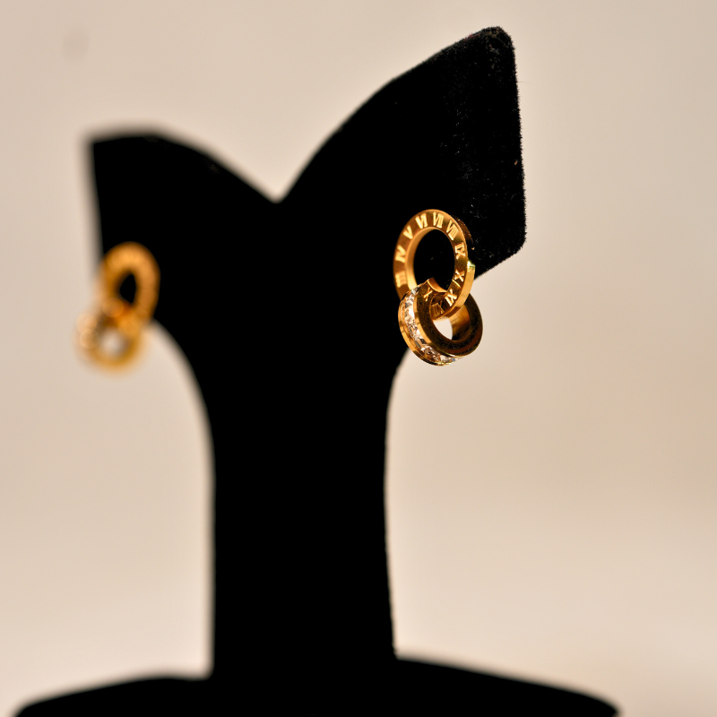 Chic Golden Roman Numeral Earrings